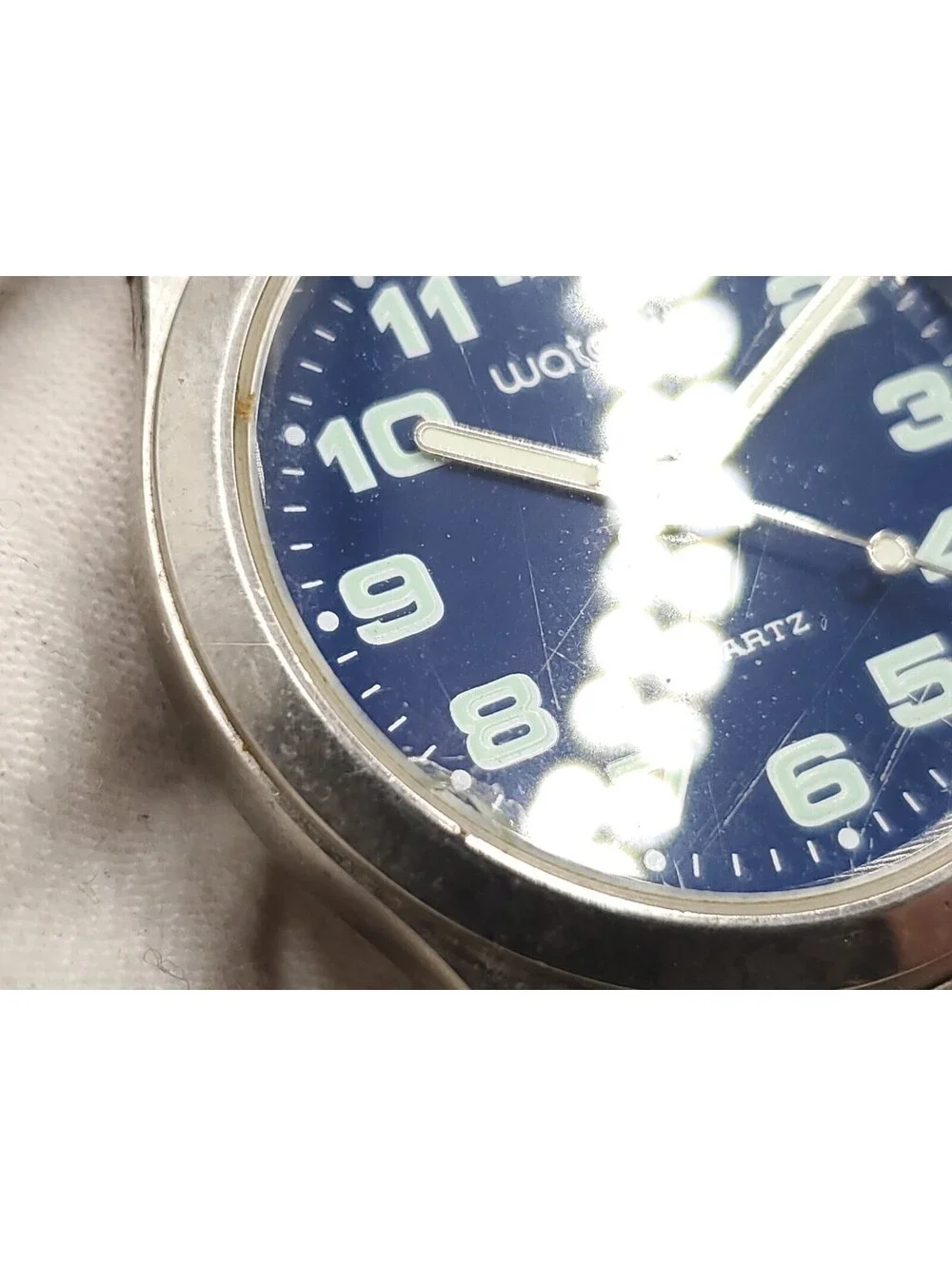 Watch-it Watch Mens New Battery Blue Dial Silver Tone 35mm